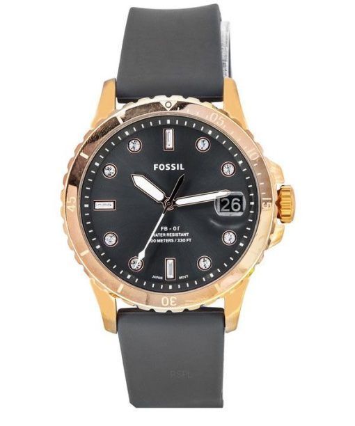 Fossil FB-01 シリコンストラップ グレーダイヤル クォーツ ES5293 100M レディース腕時計