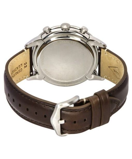 Fossil Townsman クロノグラフ ブラウン LiteHide レザーストラップ ブラック ダイヤル クォーツ FS5967SET メンズ腕時計 ギフトセット付き