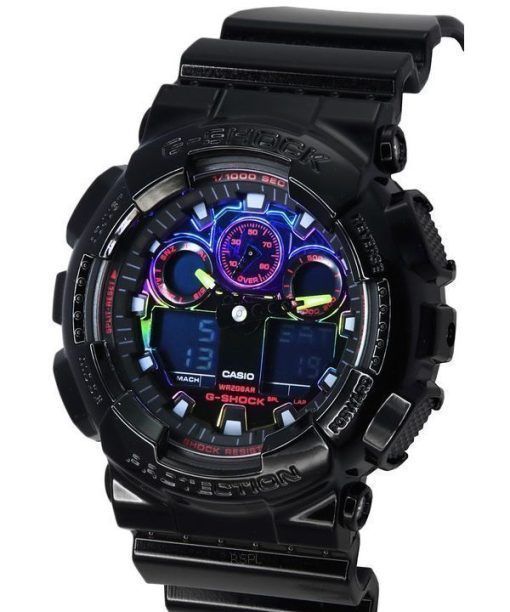 カシオ G ショック バーチャル レインボー アナログ デジタル クォーツ GA-100RGB-1A GA100RGB-1 200M メンズ腕時計