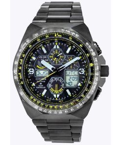 シチズン プロマスター スカイホーク AT ブラック ダイヤル クロノグラフ エコドライブ ダイバーズ JY8127-59E 200M メンズ腕時計