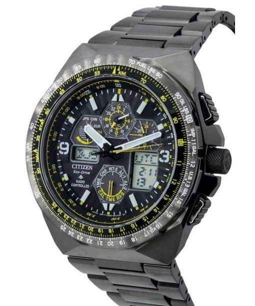 シチズン プロマスター スカイホーク AT ブラック ダイヤル クロノグラフ エコドライブ ダイバーズ JY8127-59E 200M メンズ腕時計