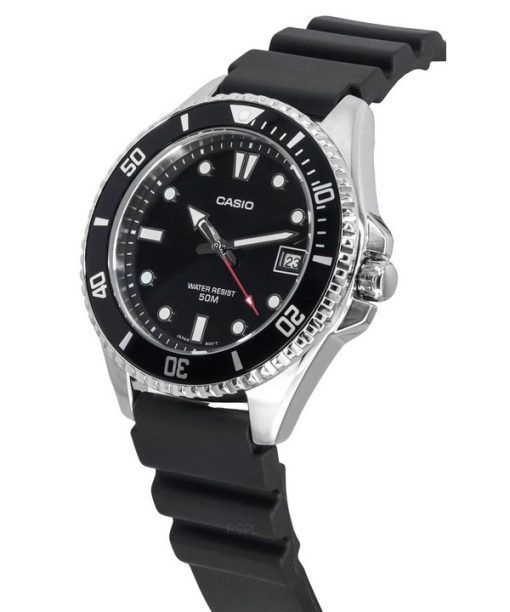 カシオ スタンダード アナログ 樹脂ストラップ ブラック ダイヤル クォーツ MDV-10-1A1 メンズ腕時計