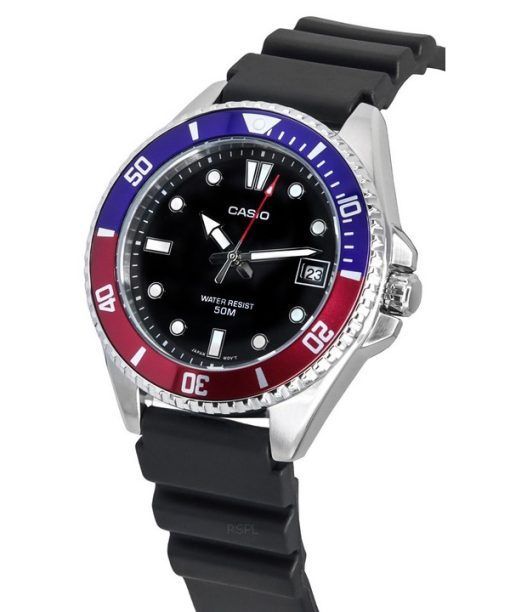 カシオ スタンダード アナログ 樹脂ストラップ ブラック ダイヤル クォーツ MDV-10-1A2 メンズ腕時計