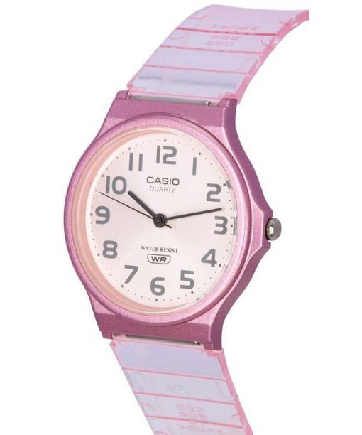 カシオ POP アナログ ピンク透明樹脂ストラップ クォーツ MQ-24S-4B MQ24S-4B レディース腕時計