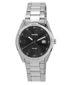 カシオ スタンダード アナログ ステンレススチール ブラック ダイヤル クォーツ MTP-1302D-1A1 メンズ腕時計