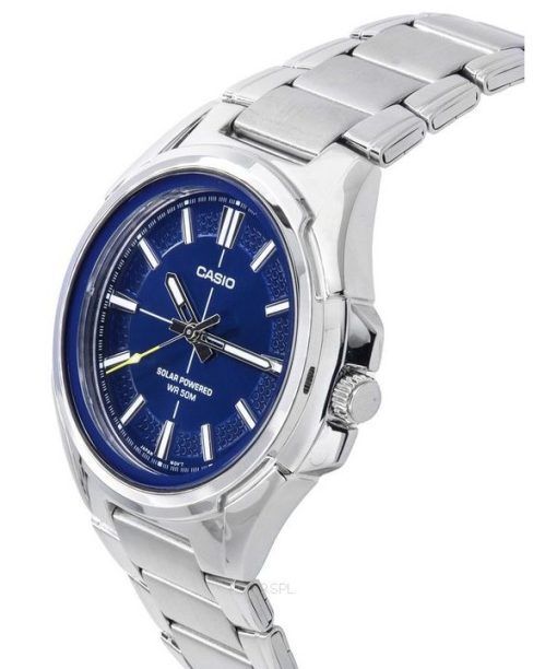 カシオ スタンダード アナログ ステンレススチール ブルー ダイヤル ソーラー MTP-RS100D-2A メンズ腕時計
