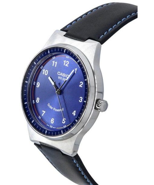 カシオ スタンダード アナログ レザー ストラップ ブルー ダイヤル ソーラー駆動 MTP-RS105L-2B メンズ腕時計