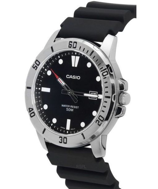 カシオ スタンダード アナログ 樹脂ストラップ ブラック ダイヤル クォーツ MTP-VD01-1E MTPVD01-1E メンズ腕時計