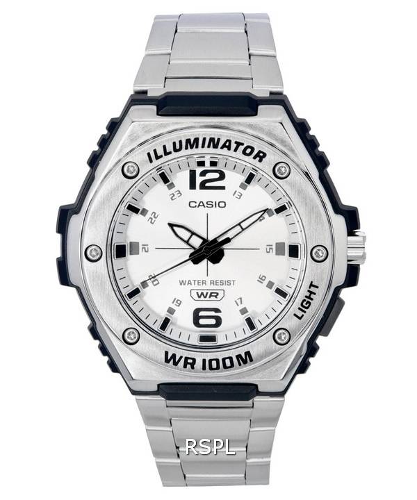 カシオ アナログ シルバー ダイヤル クォーツ MWA-100HD-7A MWA100HD-7 100 M メンズ腕時計 ja