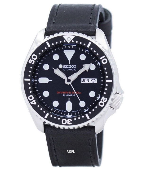 セイコー自動ダイバーズ比黒革 SKX007J1 LS8 200 M メンズ腕時計