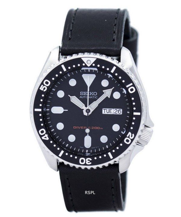 セイコー自動ダイバーズ 200 M 比黒革 SKX007K1 LS8 メンズ腕時計