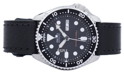 セイコー自動ダイバーズ 200 M 比黒革 SKX007K1 LS8 メンズ腕時計