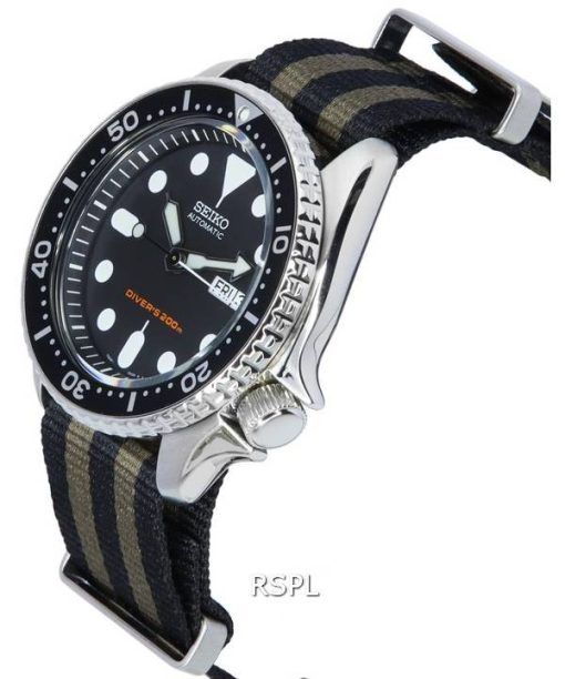 ã‚»ã‚¤ã‚³ãƒ¼ ãƒ–ãƒ©ãƒƒã‚¯ ãƒ€ã‚¤ãƒ¤ãƒ«è‡ªå‹•ãƒ€ã‚¤ãƒãƒ¼ã® SKX007K1-var-NATO21 200 M ãƒ¡ãƒ³ã‚ºè…•æ™‚è¨ˆ ja