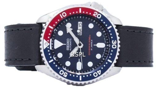 セイコー自動ダイバーズ比黒革 SKX009J1 LS8 200 M メンズ腕時計