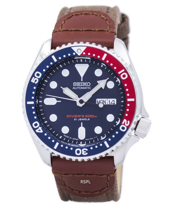 セイコー自動ダイバーズ キャンバス ストラップ SKX009J1 NS1 200 M メンズ腕時計