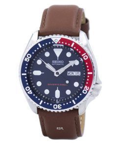 セイコー自動ダイバーズ 200 M 比茶色の革 SKX009K1 LS12 メンズ腕時計