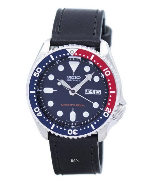 セイコー自動ダイバーズ 200 M 比黒革 SKX009K1 LS8 メンズ腕時計