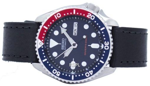 セイコー自動ダイバーズ 200 M 比黒革 SKX009K1 LS8 メンズ腕時計