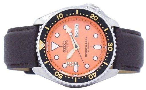 セイコー自動ダイバーズ比ダークブラウン レザー SKX011J1 LS11 200 M メンズ腕時計