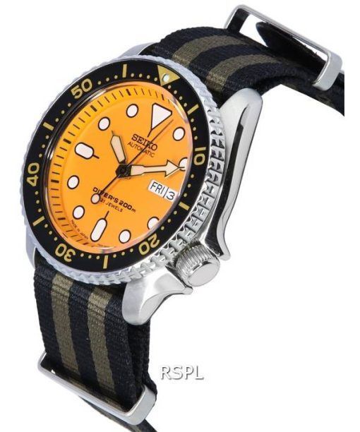 ã‚»ã‚¤ã‚³ãƒ¼ ã‚ªãƒ¬ãƒ³ã‚¸ ãƒ€ã‚¤ãƒ¤ãƒ«è‡ªå‹•ãƒ€ã‚¤ãƒãƒ¼ã® SKX011J1-var-NATO21 200 M ãƒ¡ãƒ³ã‚ºè…•æ™‚è¨ˆ ja