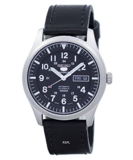 セイコー 5 スポーツ自動日本製比黒革 SNZG15J1 LS8 メンズ腕時計