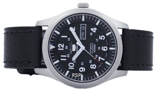 セイコー 5 スポーツ自動日本製比黒革 SNZG15J1 LS8 メンズ腕時計