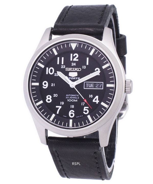 セイコー 5 スポーツ自動比黒革 SNZG15K1 LS8 メンズ腕時計