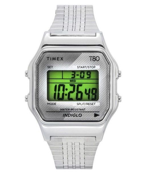 タイメックス T80 デジタル ステンレススチール ブレスレット クォーツ TW2R79300 ユニセックス腕時計