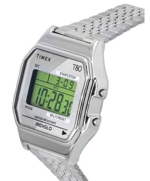 タイメックス T80 デジタル ステンレススチール ブレスレット クォーツ TW2R79300 ユニセックス腕時計