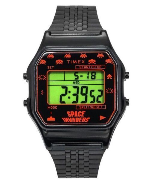 タイメックス T80 X スペースインベーダー デジタル ステンレススチール クォーツ TW2V30200 ユニセックス腕時計