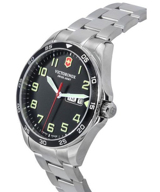 ビクトリノックス スイス アーミー フィールドフォース ステンレススチール ブラック ダイヤル クォーツ 241849 100M メンズ腕時計