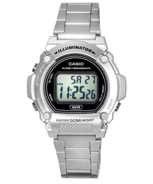 カシオ スタンダード デジタル ステンレススチール ブレスレット クォーツ W-219HD-1A メンズ腕時計