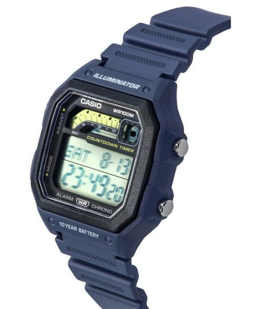 カシオ スタンダード デジタル ブルー 樹脂ストラップ クォーツ WS-1600H-2A 100M メンズ腕時計