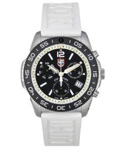 ルミノックス パシフィック ダイバー クロノグラフ ホワイト ラバー ストラップ ブラック ダイヤル クォーツ ダイバーズ XS.3141 200M メンズ腕時計