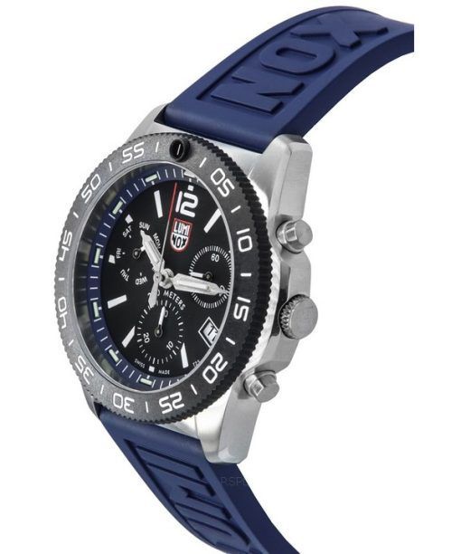 ルミノックス パシフィック ダイバー クロノグラフ ネイビー ラバー ストラップ ブラック ダイヤル クォーツ ダイバーズ XS.3143 200M メンズ腕時計