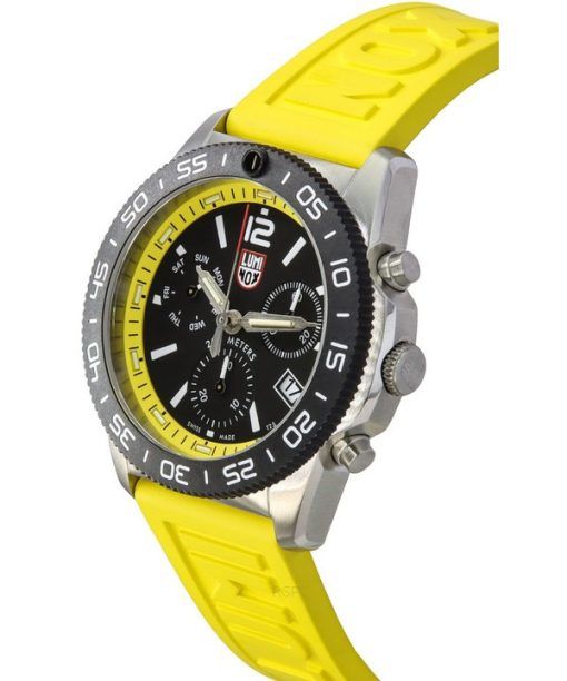 ルミノックス パシフィック ダイバー クロノグラフ イエロー ラバー ストラップ ブラック ダイヤル クォーツ ダイバーズ XS.3145 200M メンズ腕時計