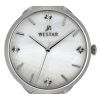 Westar Zing クリスタル アクセント ステンレススチール メッシュ ホワイト マザーオブ パール ダイヤル クォーツ 00128STN11 レディース腕時計