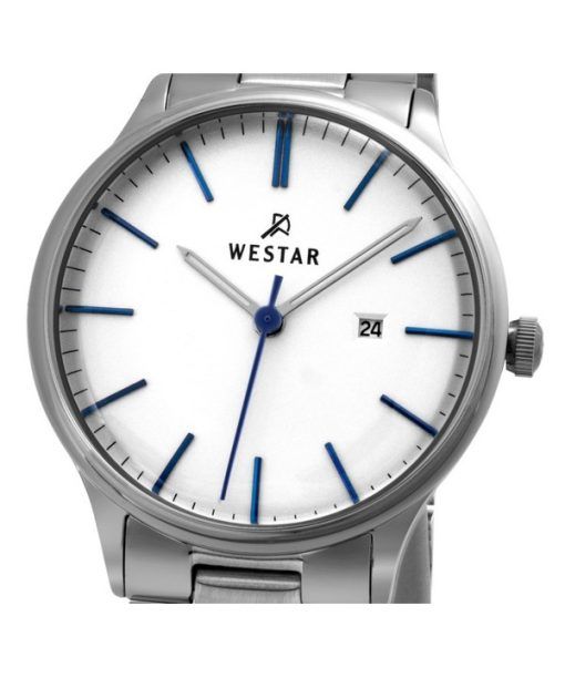 Westar プロファイル ステンレススチール ホワイト ダイヤル クォーツ 40182STN407 レディース腕時計