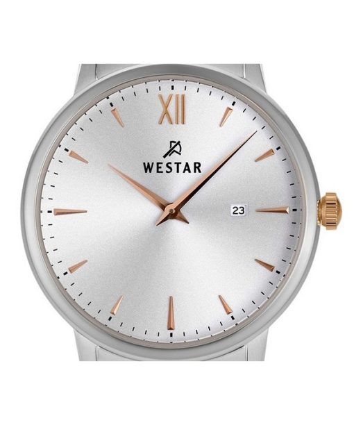 Westar プロファイル ツートーン ステンレススチール シルバー ダイヤル クォーツ 40215SPN607 レディース腕時計