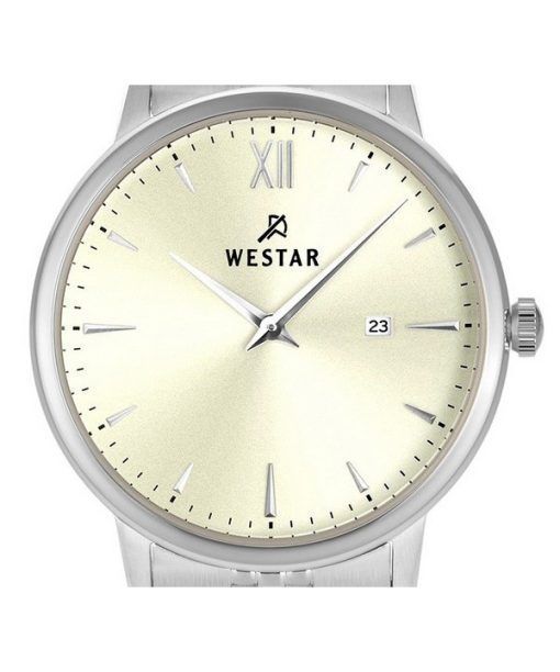 Westar プロファイル ステンレススチール ライト シャンパン ダイヤル クォーツ 40215STN102 レディース腕時計