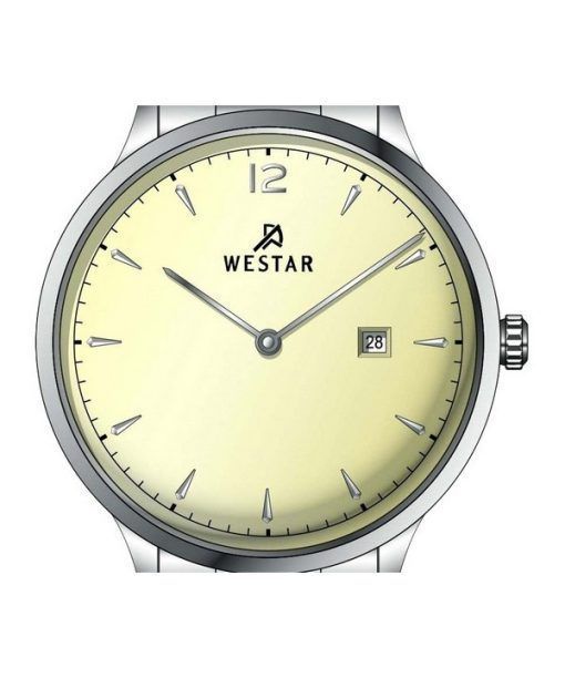 Westar プロファイル ツートーン ステンレススチール ライト シャンパン ダイヤル クォーツ 40218STN102 レディース腕時計