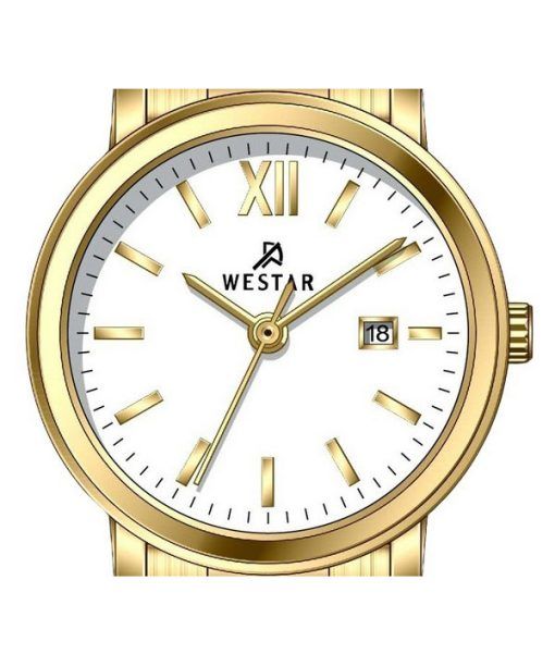 Westar プロファイル ステンレススチール ホワイト ダイヤル クォーツ 40245GPN101 レディース腕時計