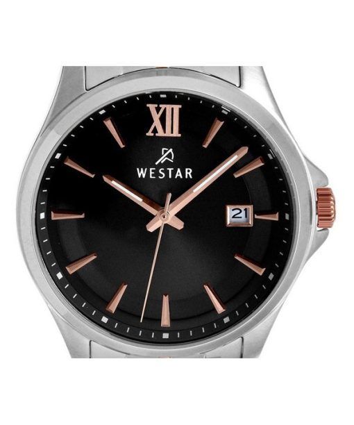 Westar プロファイル ステンレススチール ブラック ダイヤル クォーツ 50180SPN603 メンズ腕時計