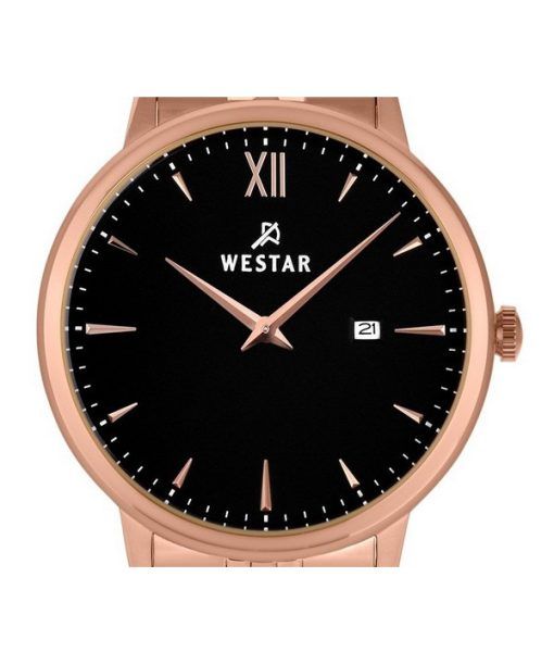Westar プロファイルステンレススチールブラックダイヤルクォーツ 50215PPN603 メンズ腕時計