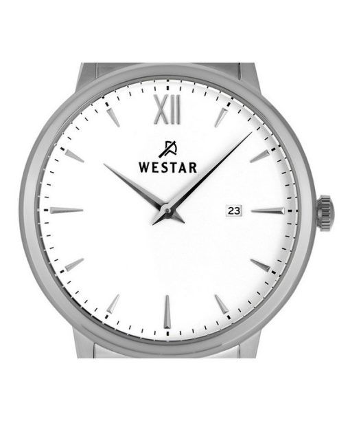 Westar プロファイル ステンレススチール ホワイト ダイヤル クォーツ 50215STN101 メンズ腕時計