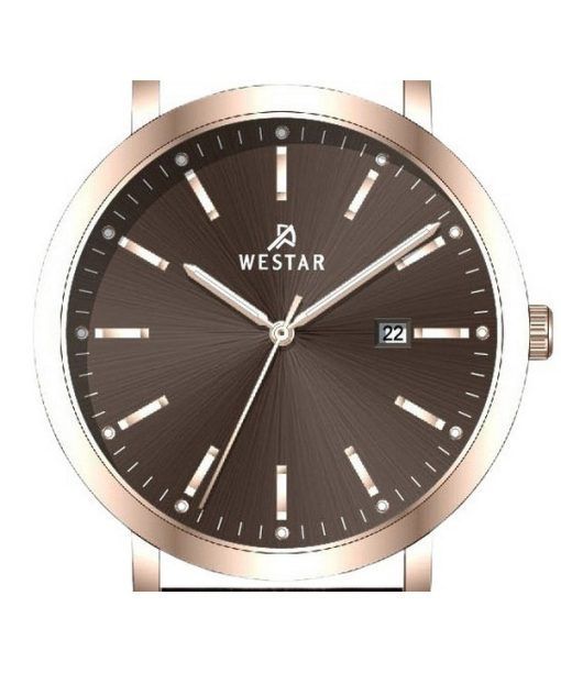 Westar プロファイル レザー ストラップ ブラウン ダイヤル クォーツ 50216PPN620 メンズ腕時計