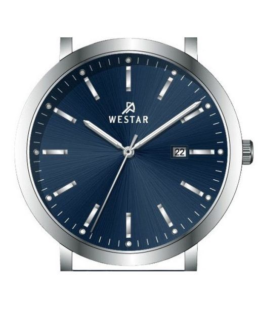 Westar プロファイル レザー ストラップ ブルー ダイヤル クォーツ 50216STN144 メンズ腕時計