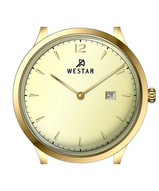Westar プロファイル レザー ストラップ ライト シャンパン ダイヤル クォーツ 50217GPN122 メンズ腕時計