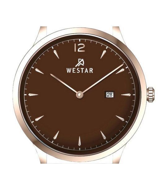 Westar プロファイル レザー ストラップ ブラウン ダイヤル クォーツ 50217PPN620 メンズ腕時計