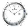 Westar プロファイル レザー ストラップ ホワイト ダイヤル クォーツ 50217STN101 メンズ腕時計